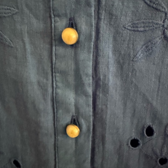 Anthropologie Blue Forever That Girl Medium eyelet blouse - Picture 6 of 9